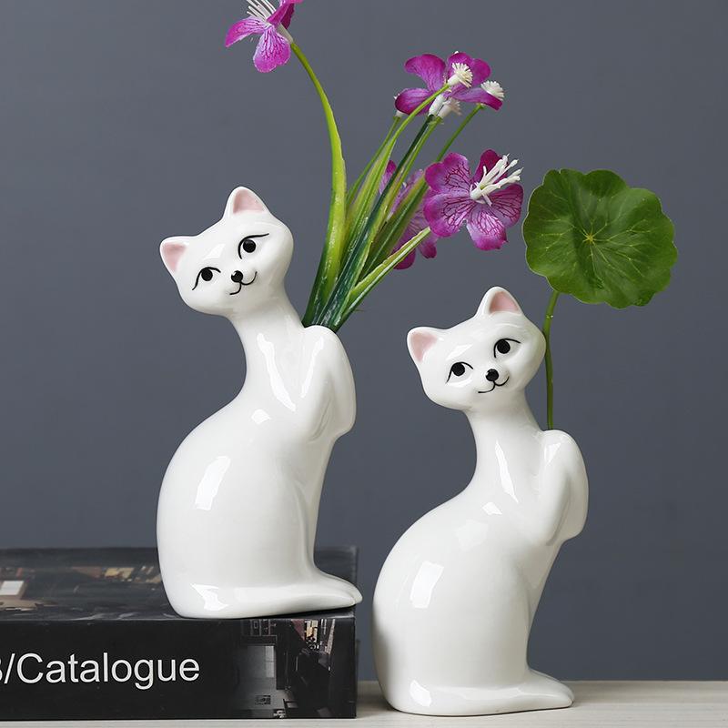 Creative Nordic Ceramic Vase Ornament Living Room Home Decoration Desktop Mini Flower Dryer