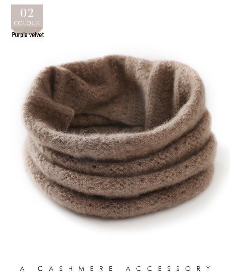 Women's Autumn & Winter Pure Cashmere Hollow Crochet Neck Warmer & Decorative Scarf