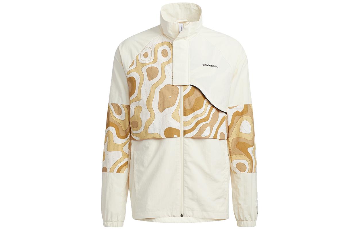 Adidas Neo Retro Sports Stand Collar Jackets Men s Ecru HE7945 M