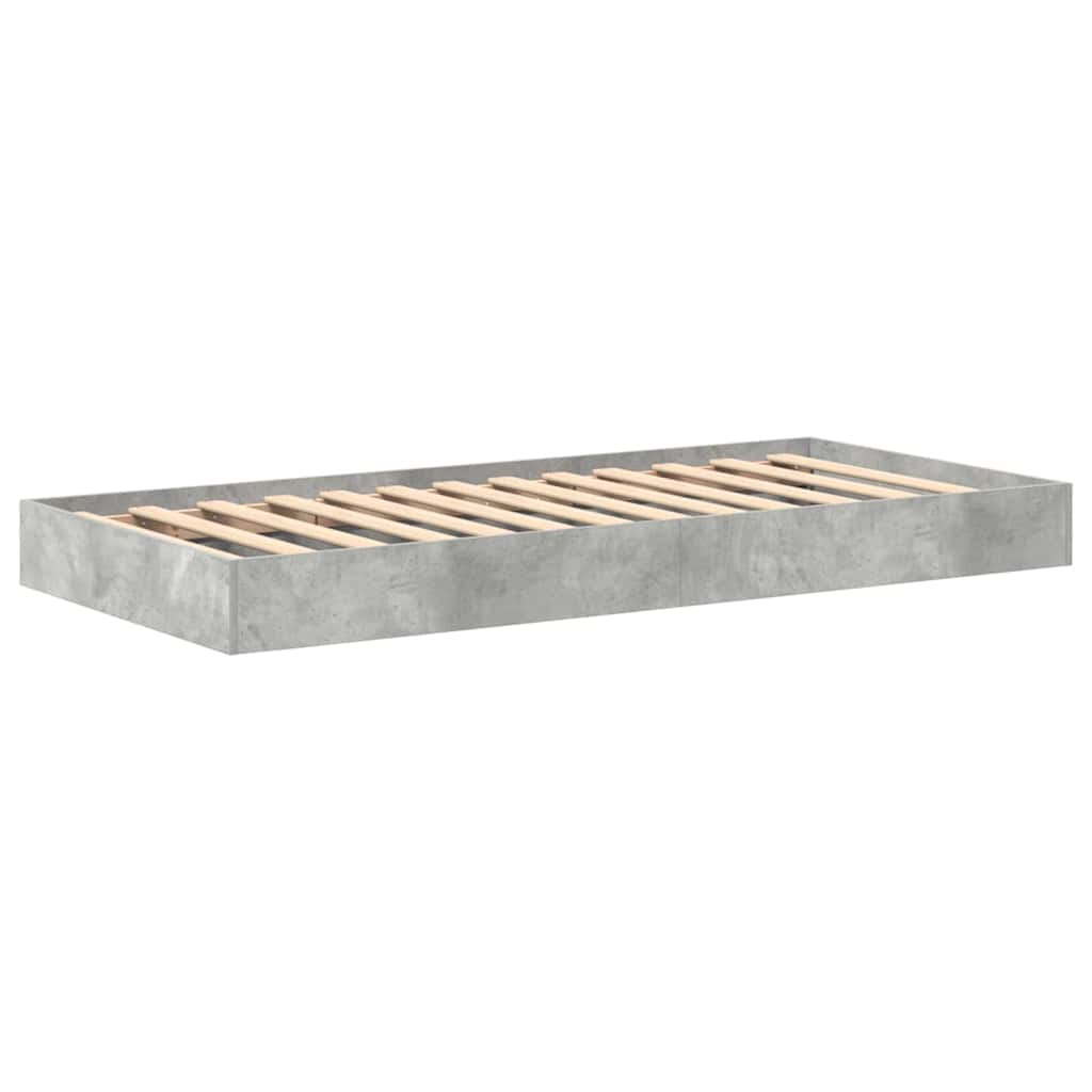 Bookshelf Bed Concrete Grey 75 x 190 cm Particleboard