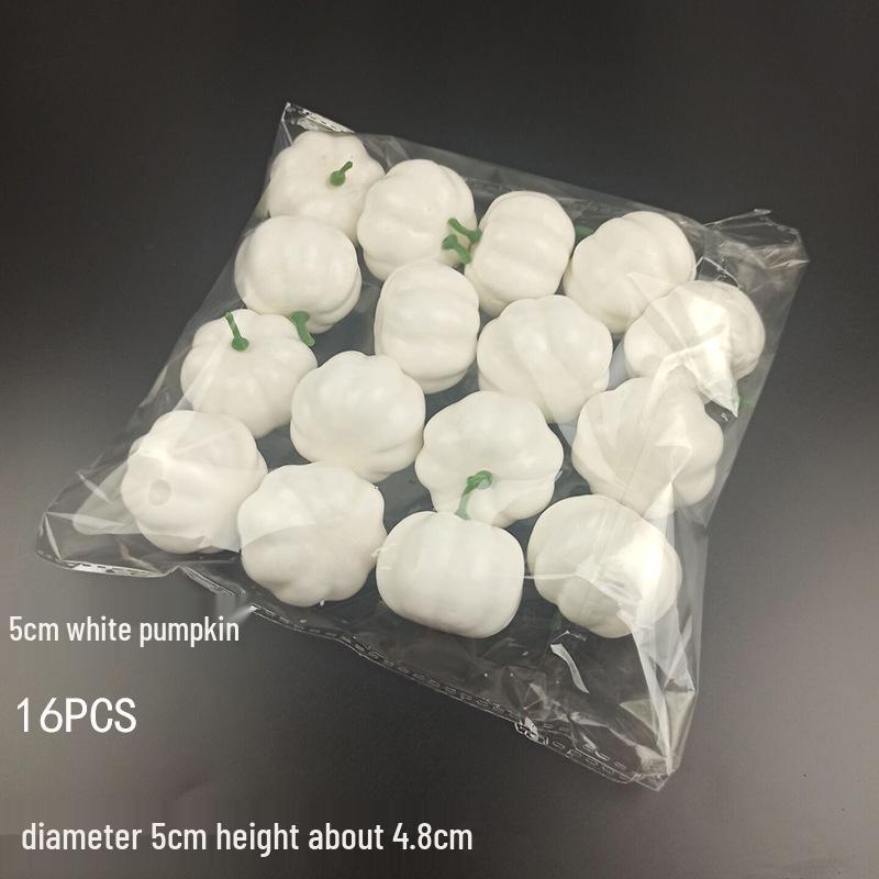 Halloween Decoration Set: Fake Pumpkins, Red Maple Leaves, Pine Cones, Acorns & Backdrop Props