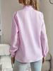 2026 New European and American Stand Collar Ruffle Trim Cardigan Long Sleeve Puff Top 