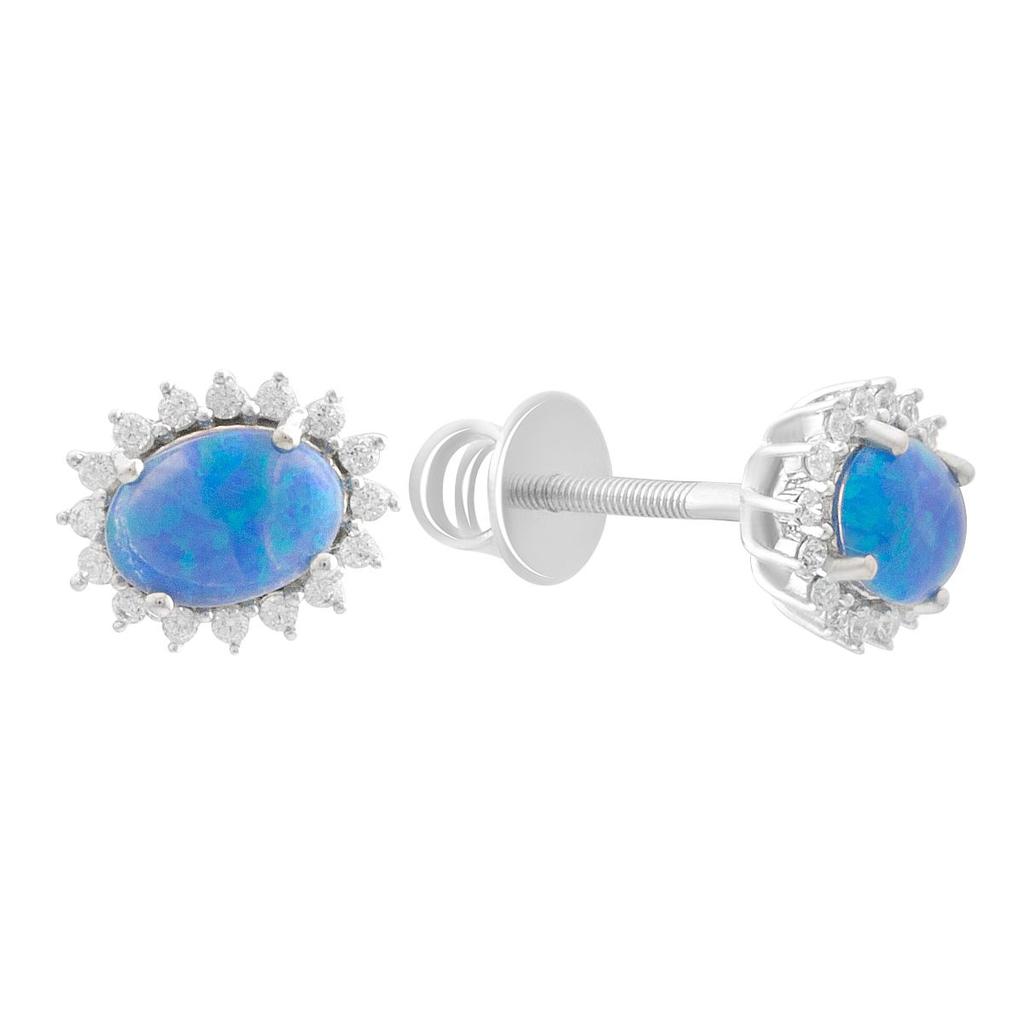 Silver Earrings with Opal 0.919ct (2192350)