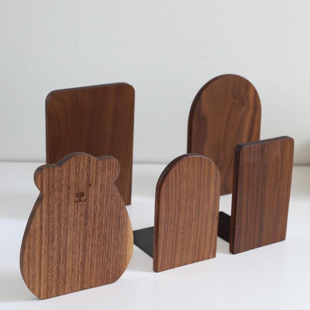 Nordic Solid Wood Bookends: Telescopic Desktop Storage for Students, Creative Ins Style Book Supports