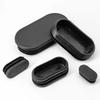 Tappo Finale Perforato in Plastica PP Ovale Nero Inserto per Tubo Gamba Mobile Accessori per Mobili 15x30mm-40x80mm