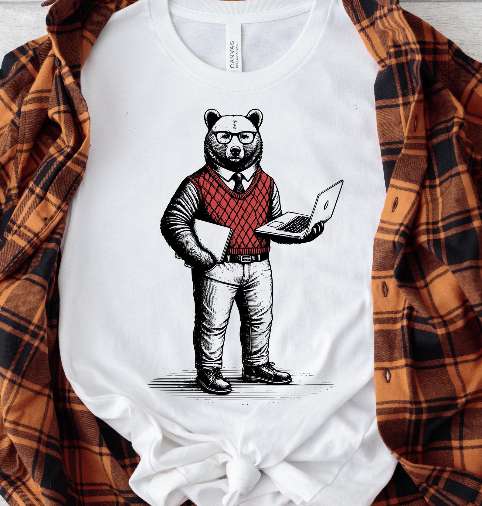 Web Dev Bear Graphic Tee: Computer Coder Shirt XL