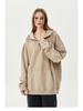 TILANI Autumn/Winter Terry Cotton Sweatshirt with Zipper Detail and Frayed Edge Pullover Hoodie