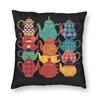 Collection Of Teapots Tea Lovers Pillowcase Polyester Linen Velvet Printed Zip Decorative Room Cushion Cover x