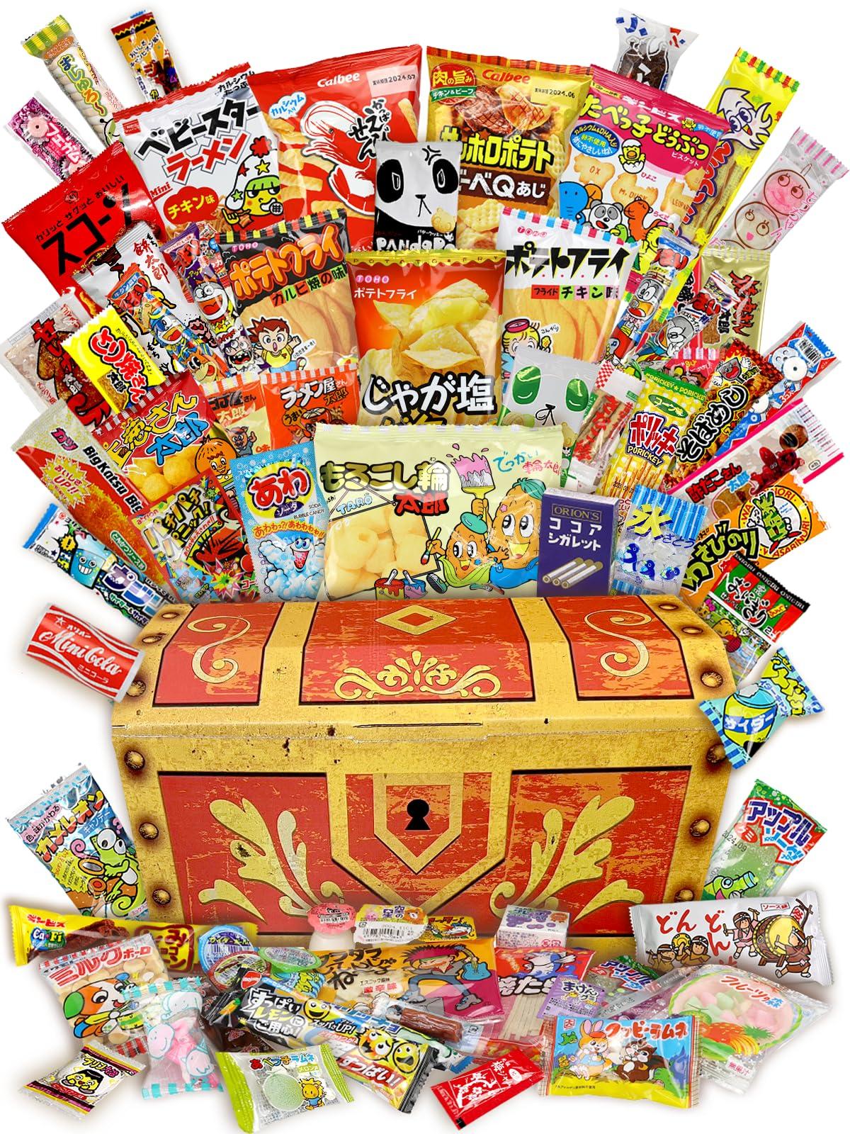 

сладостей и 77 видов Сундук с сокровищами моногокоро На грани разрыва Набор Дагаси Сладости в ассортименте, подарок Большое количество индивидуально упакованных