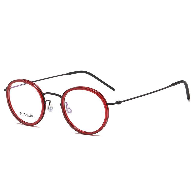 

Linde 5805 Овальные Титановые и Ацетатные Модные Очки для Женщин и Мужчин - Ретро Деловой Стиль