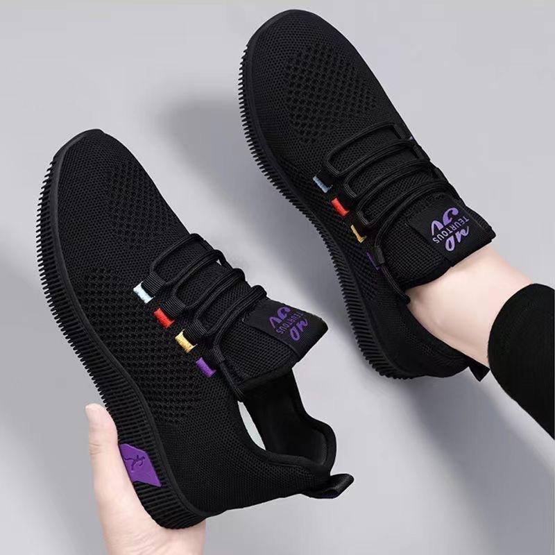 Scarpe da Lavoro da Donna Suola Morbida Antiscivolo Nere Sneakers Casual, Comode Leggere Atletiche Scarpe da Corsa per Cucina Palestra Danza