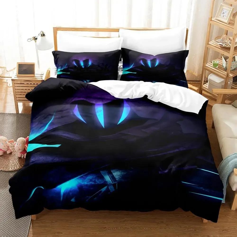 Jeu VALORANT Omen Collection Linge de lit Taille Jumeaux Taille Jumeaux Grand Lit Queen Size King Dimension Taille Lit Collection Chambre d'adulte et d'enfant Housse de couette EU Single 135x200cm