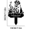 Individueller St. Bernhard Hund Gedenk-Gartenspieß, Personalisierter Metall-Grabstein, Haustierverlust-Geschenk für den Garten