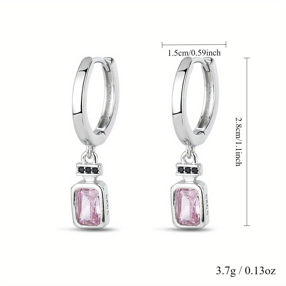 Black and White Design Black Pink Zirkonové náušnice se zirkony