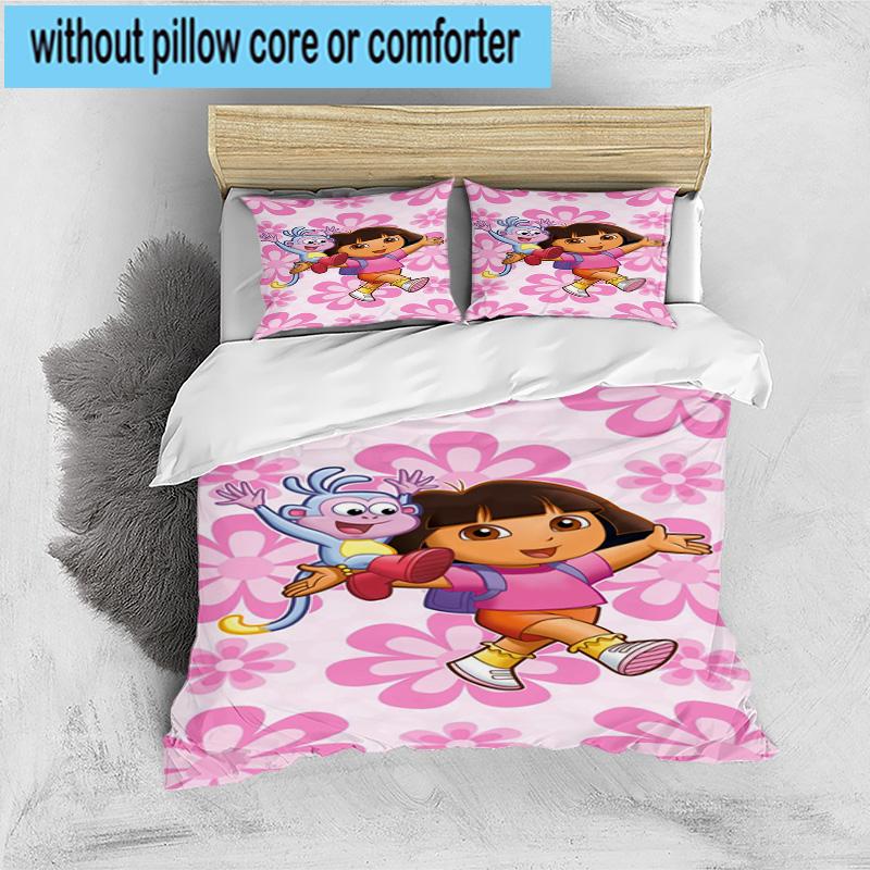 3PCS The Explorer Do-ra Adventure 3pcs Bedding,Including 3PCS Duvet Cover And 2pcs Pillowcases Perfect for Christmas,Ideal for Bedroom, Dormitory
