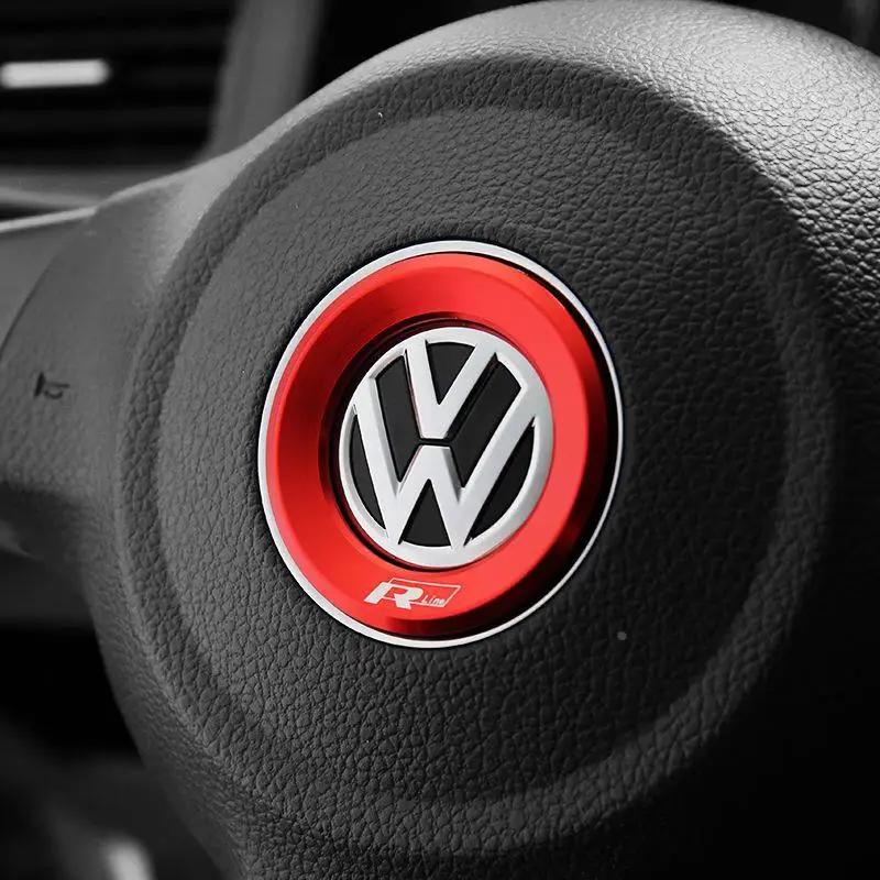 Für VOLKSWAGEN VW Auto Lenkrad Auto Emblem Aufkleber Zubehör Für Volkswagen VW R-line GTI R Polo Golf Touareg Passat Mag