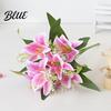 Simulation Flower 1Pc Artificial Lilies Realistic No Withering Non-fading Single Branch Multi-fork Artistic
