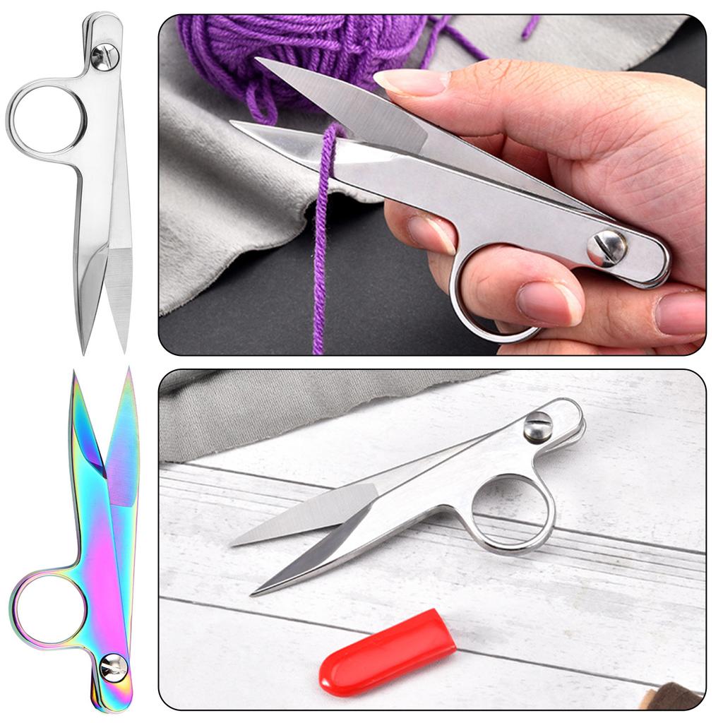 V-Shape Embroidery Yarn Cutter Precision-Sewing Craft Snip U/V Shape Stainless Steel Thread Nippers Sewing Scissors Shears