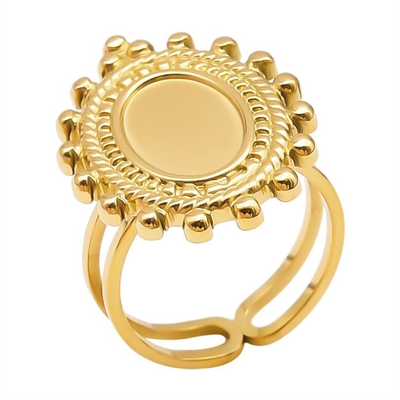 Neuer Offener Verstellbarer Ring Blatt Schlange Herz Echt Vergoldeter Edelstahl Ringe Für Frauen Männer Zubehör Mehrschichtiger Schmuck