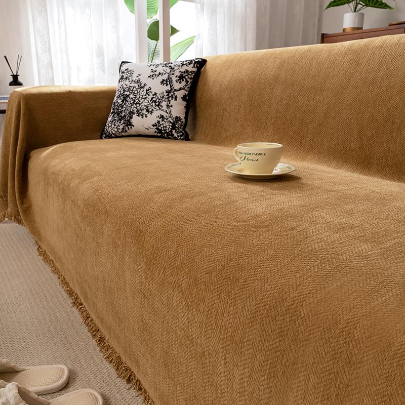 New Four-season Universal Sofa Towel Cover Cloth Solid Color High-end Sofa Cushion Full Cover Universal Blanket
