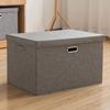 50 X 35 X 31cm Cotton Linen Fabric Storage Box with Lid Foldable Organizer Container for Clothes Toys