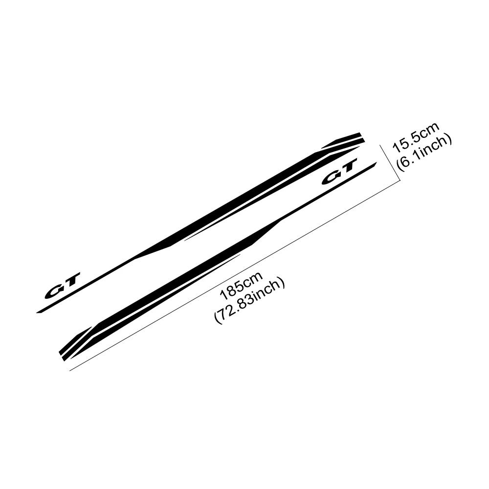 2Pcs Car Side Door Body DIY Vinyl Decals Decoration For Ford Mustang Coupe GT - Shelby GT500 GT350 Auto Styling Accessories