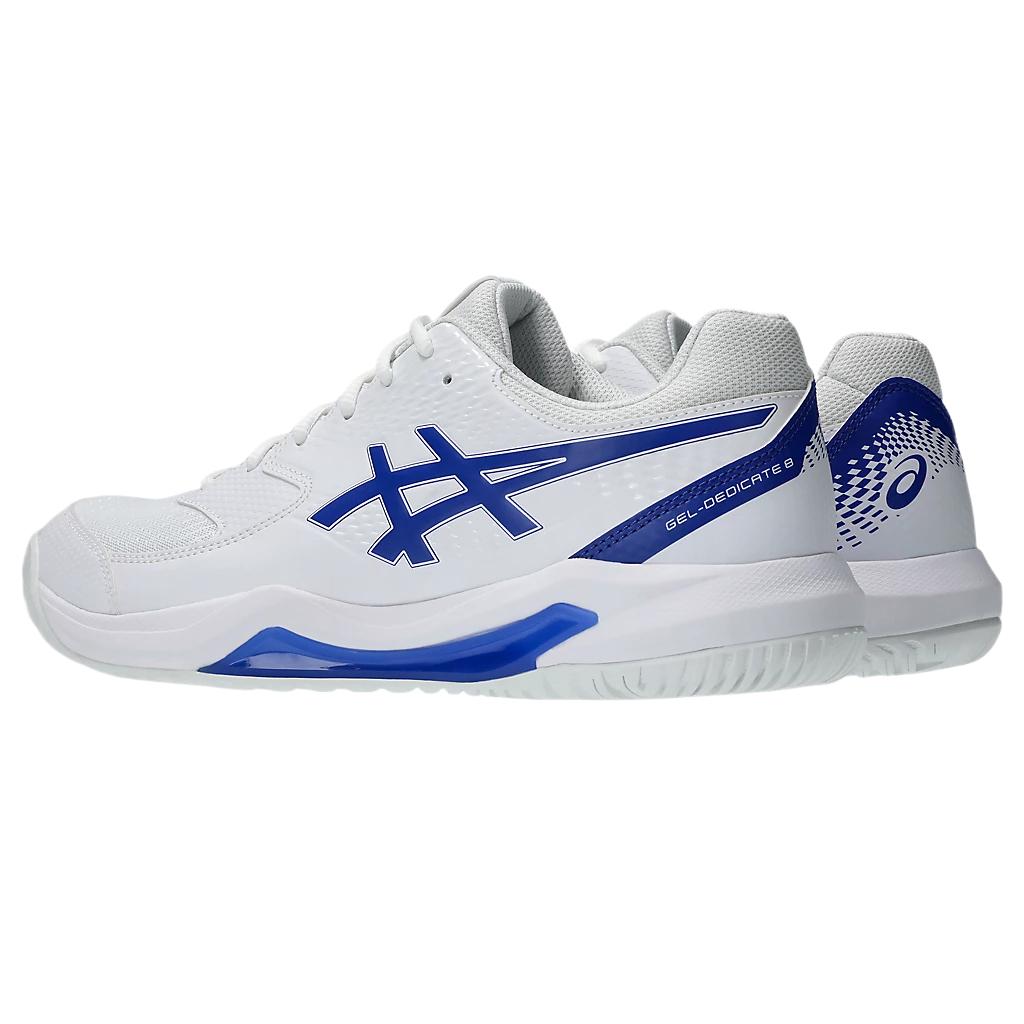 Asics Scarpe da Ginnastica da Uomo Gel Dedicate 8 Bianco Blu Cobalto Scuro 1041A408-106