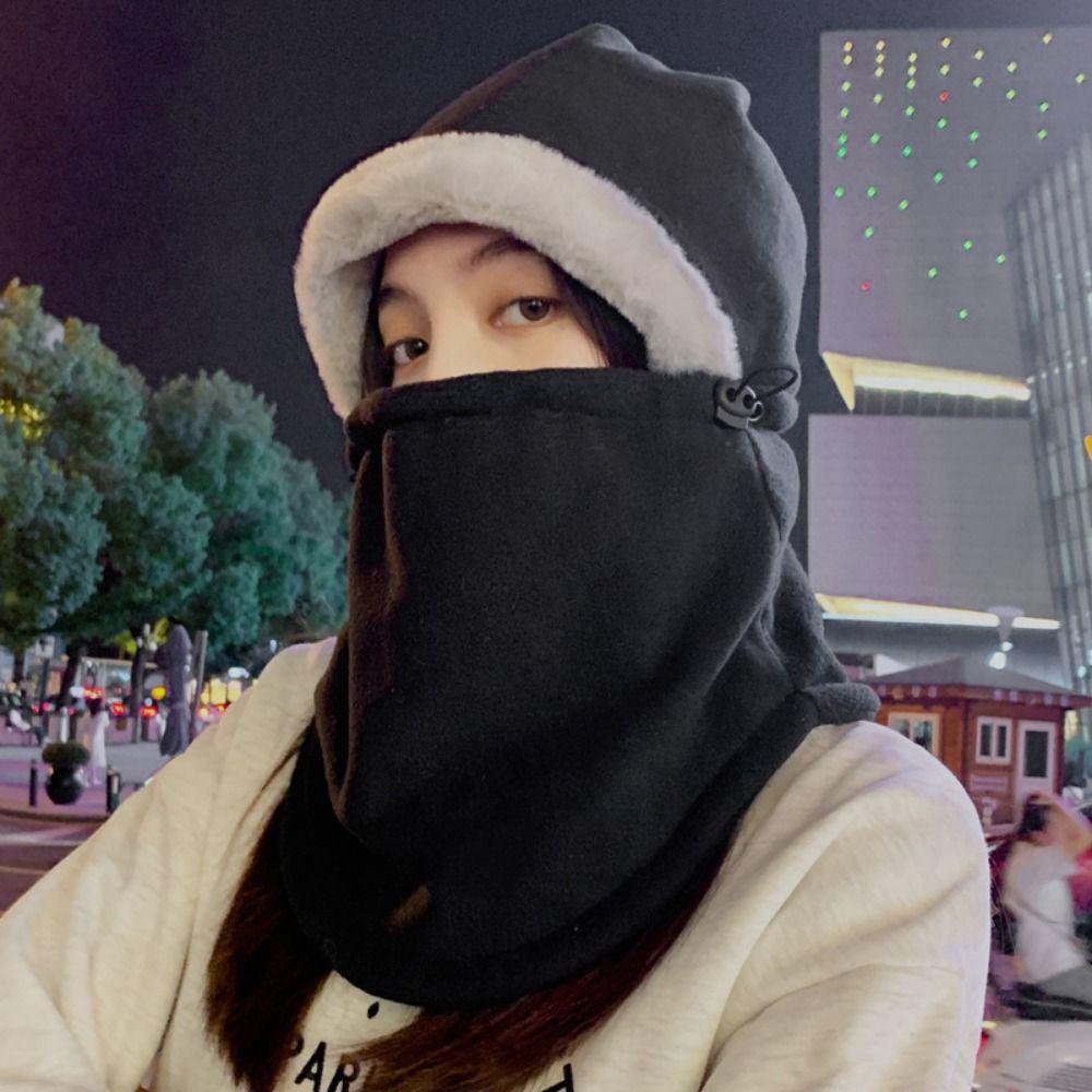 Thick Full Face Cover Hats Warm Cycling Pullover Cap Earmuffs One-piece Helmet Hat  Motorcycle
