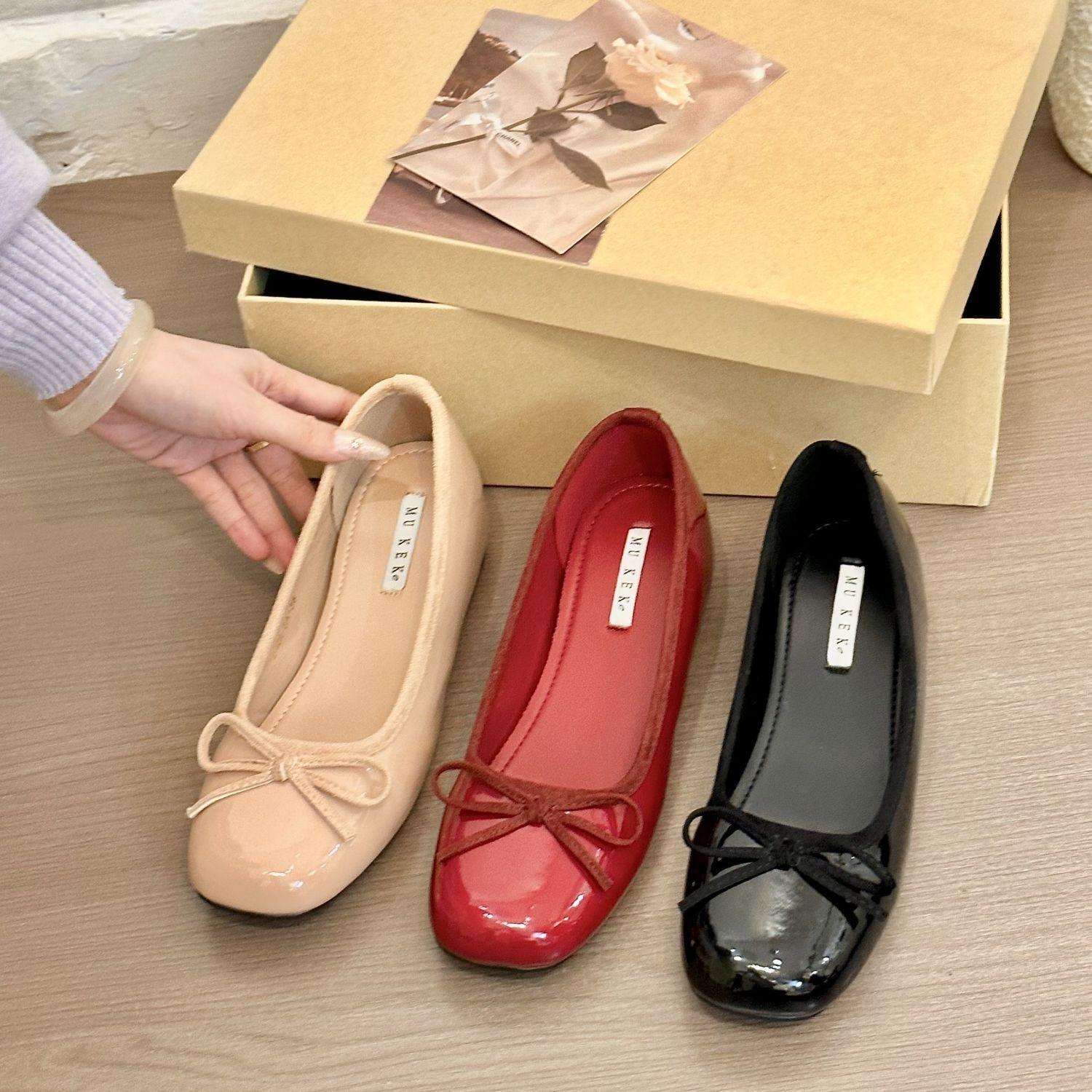 

Milk wants naked powder! Temperament patent leather round head bow heightening single shoes women s 2025 spring new thick-soled Mary Jane shoes 40 абрикосовый