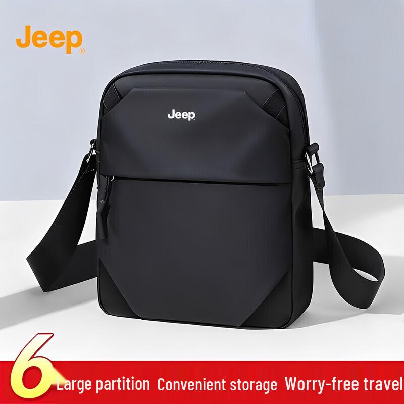 JEEP Men s Large Capacity Commuter Shoulder Crossbody Bag 6 Large Compartments