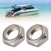 2 PCS Stainless Steel Self Locking Nut, 90185-22043 Replacement Self Locking Nut, High Hardness Self Locking Nut for Outboard Mo