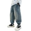 2025 Spring/Autumn Boys' Korean Style Pocket Patchwork Jeans for Kids