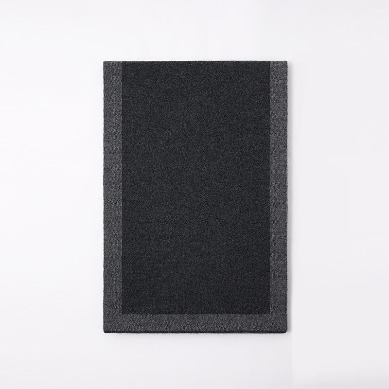 

Мужской шарф из чистой шерсти осенне-зимний для среднего возраста 2025 универсальный клетчатый шарф простой утолщенный теплый подарок на день рождения 180cm темно-серого