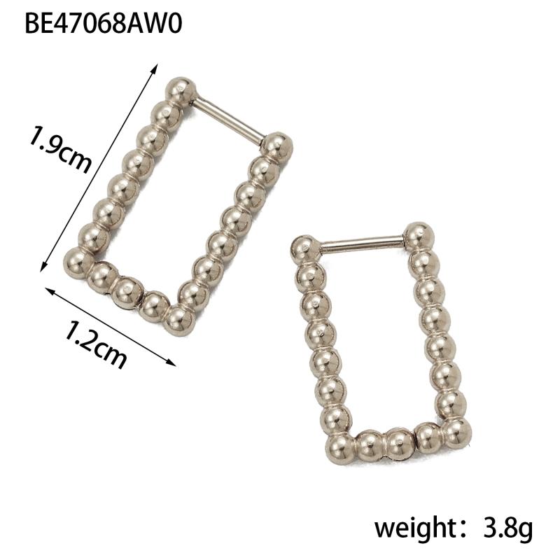 CARLIDANA New Trendy Earring Waterproof Tarnish Free 18K Gold Plated Dainty Bead Oval U Stainless Steel Hoop Earrings for Women