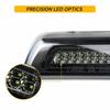 12V Rear Brake Signal Light, 5W LED Design with Matching Mounting Clips, Black PC Housing, Smoked Lens, and High Mounted Placement