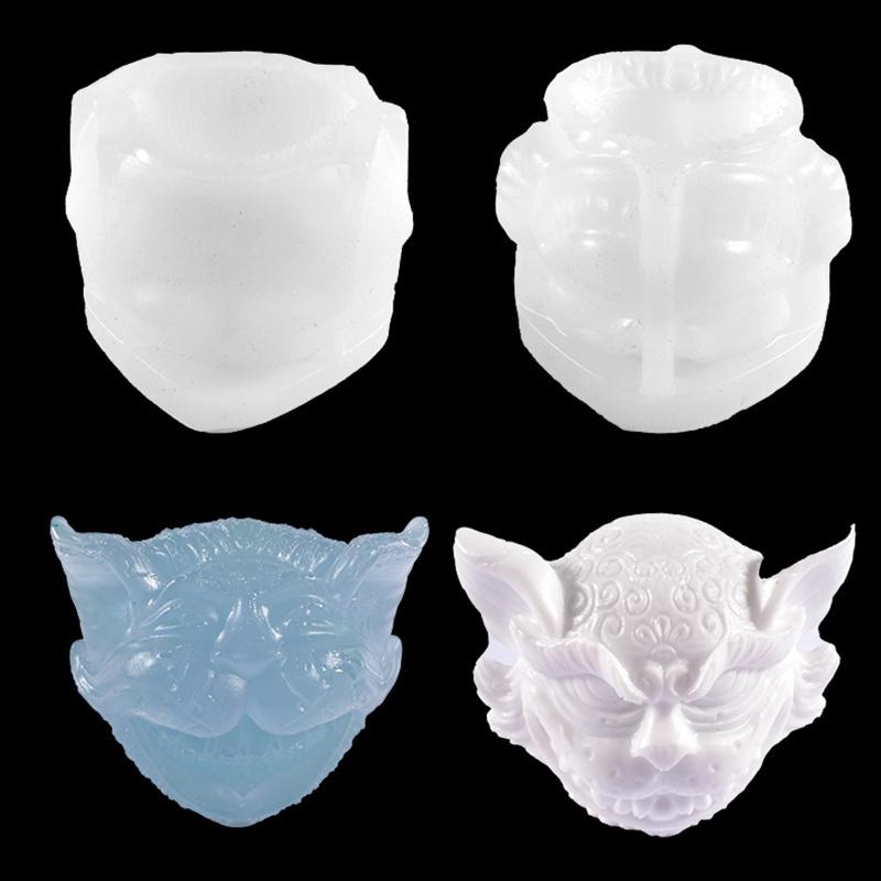 Cute Evil for Cat Animal Candle Mold 3D Abstract Resin Epoxy Casting Molds for Home Decor Ornament Aromatherapy Mold