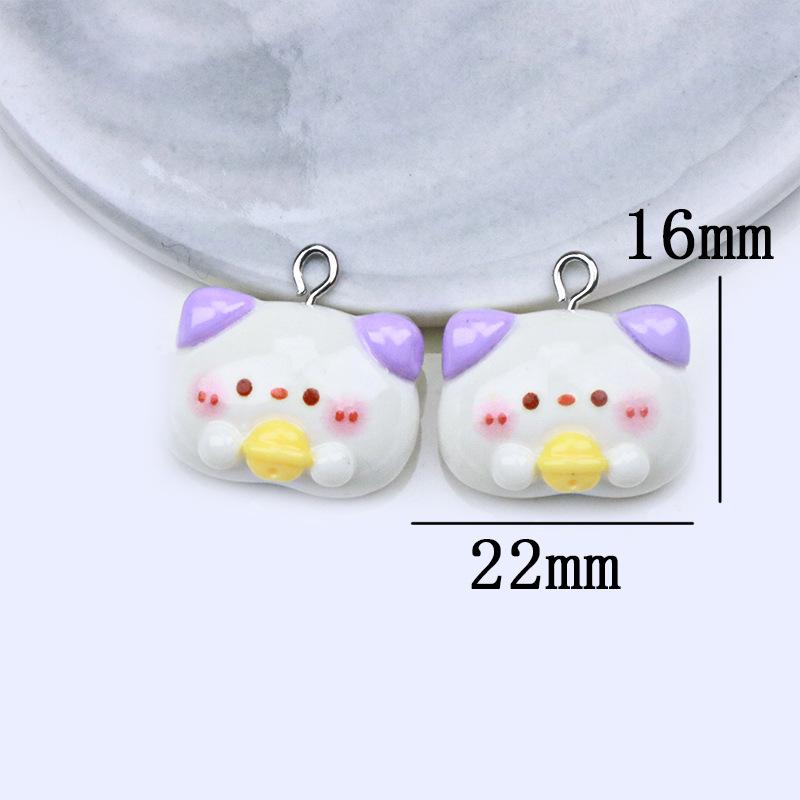 7pcs Cute Animal Resin Pendants Cartoon Panda Bear Panda Rabbit Pendant for Earring  Necklace Keychains Diy Jewelry Make