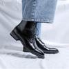 Mode Luxus Herrenstiefel Britischer Stil Lässige Lederstiefel Spitz zulaufend Hochschaftstiefel Klassische Business-Kleiderstiefel für Herren Knöchel Botas