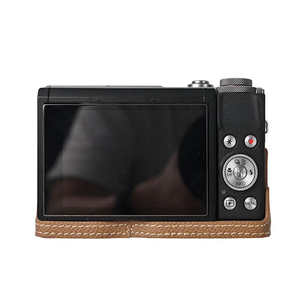 G7X2 G7X3 PU Étui Demi pour Appareil Photo Pour Canon PowerShot G7X Mark II III Couvercle avec Ouverture pour Batterie Avec Dragonne