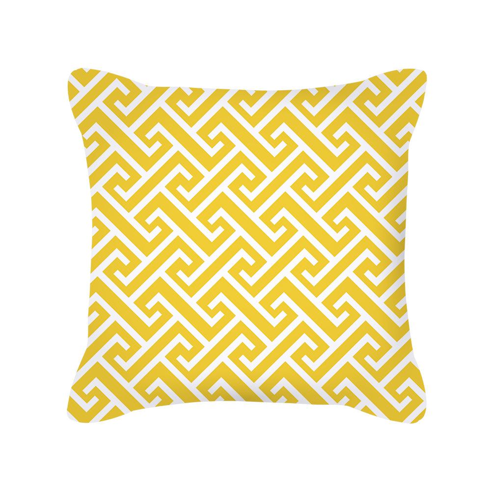 Furniture Life Peach Skin Velvet Pillow Cover Nordic Style Geometric Pattern Office Sofa Cushion Cover