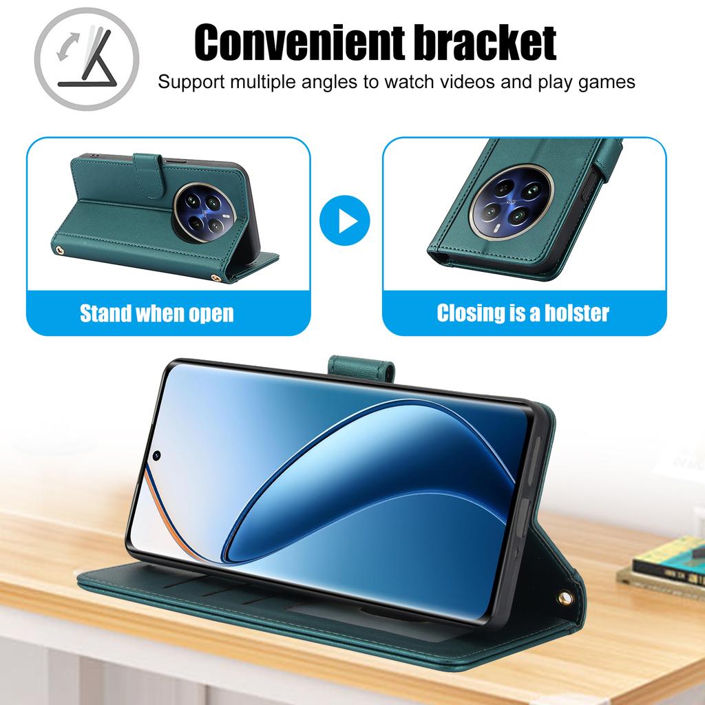 SY-003 For Realme P1 Pro 5G/12 Pro+ 5G/12 Pro 5G Case PU Leather Stand View Phone Wallet Cover with Hand Strap