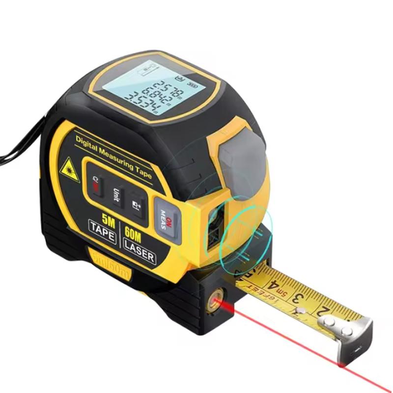 3-in-1 Laser Rangefinder Tape Measure with LCD Display Backlight Rangefinder Building Measurement Device, Christmas Gift