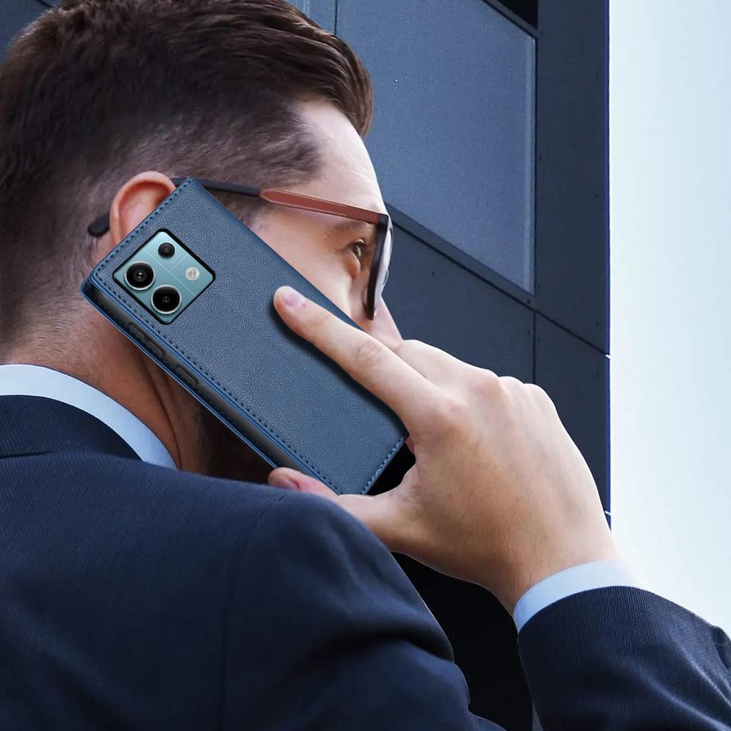 BKS-001 For Xiaomi Redmi Note 13 5G Case Drop-resistant Leather Cover with Magnetic Closure