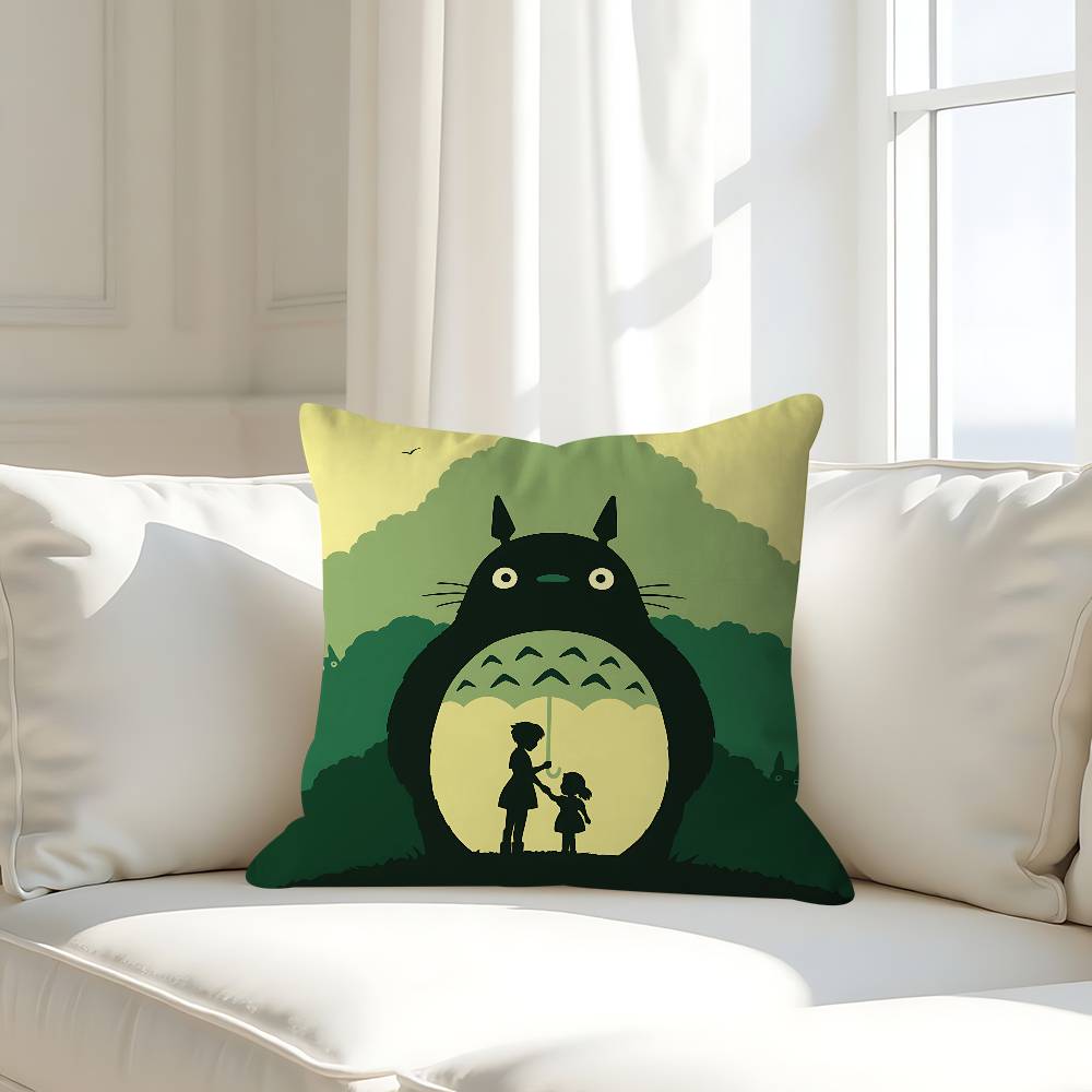 

Anime M-My Neighbor Totoro Pillow Case Removable Washable Cushion Cover – All-Season Soft Linen 16x16Inch