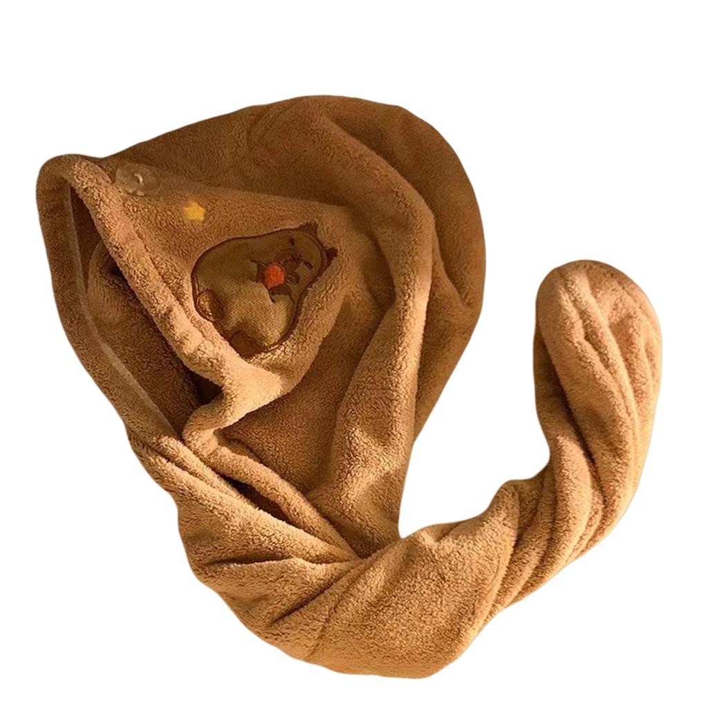 1PC Microfibre Hair Towels Hair Towel Turban Towel with Button Hair Turban Kids Super Absorbent Towels for Women