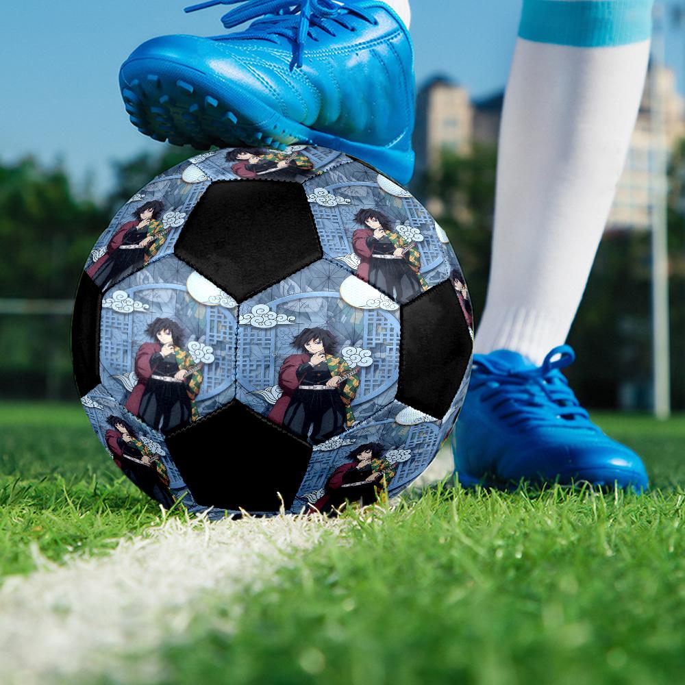 1pc Demon Slayer Kimetsu No Yaiba Football Soccer Ball Size 5 Indoor Soccer Ball Fashion Colorful Backyard Game -Great For Sports Fans Gift HE9