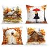 Autumn Themed Cushion Pillowcase Printed 100% Polyester 45x45cm Throw Pillowcover Decorative Sofa Cushion Pillowslip Home Decor