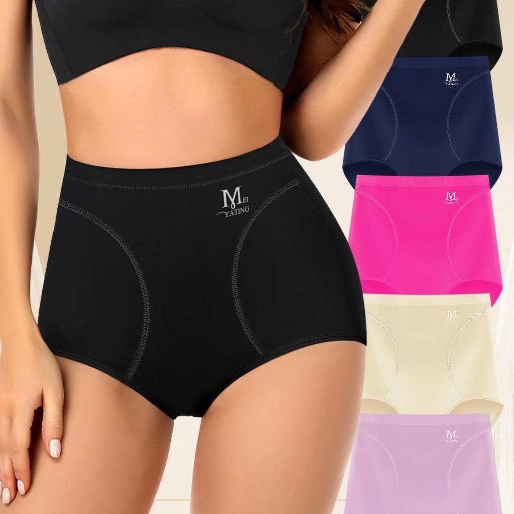Women's High-Waisted Breathable Body Shaping Panties with Pure Cotton Crotch