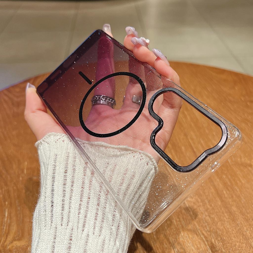 Fashion Gradient Color Glitter Phone Case for Samsung S25 Edge S24 S23 S22 Ultra S24 FE S25 Plus Wireless Charging Back Cover