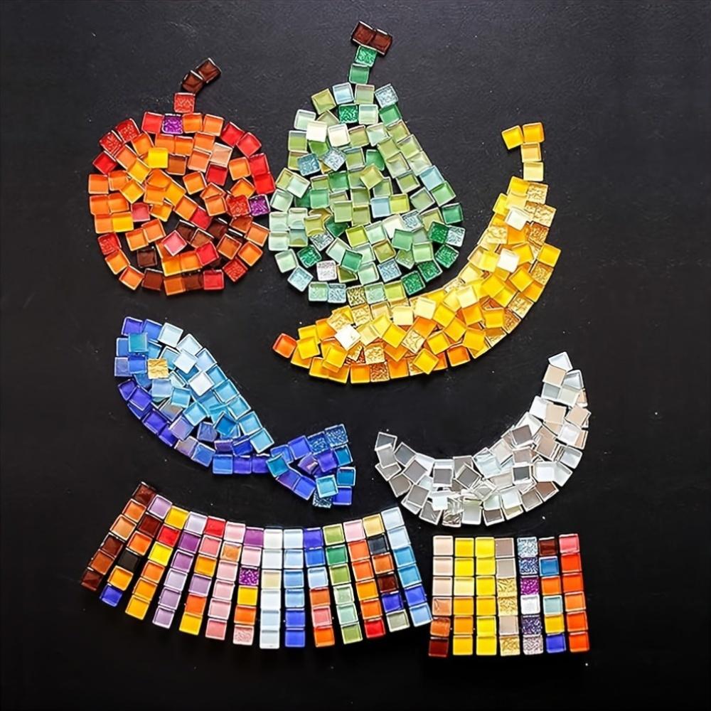 Mosaico de vidrio de colores aleatorios, 50/100/200 piezas, decoración artesanal, materiales de pintura, lámina de mosaico de vidrio de estilo artístico moderno, sin respaldo adhesivo.